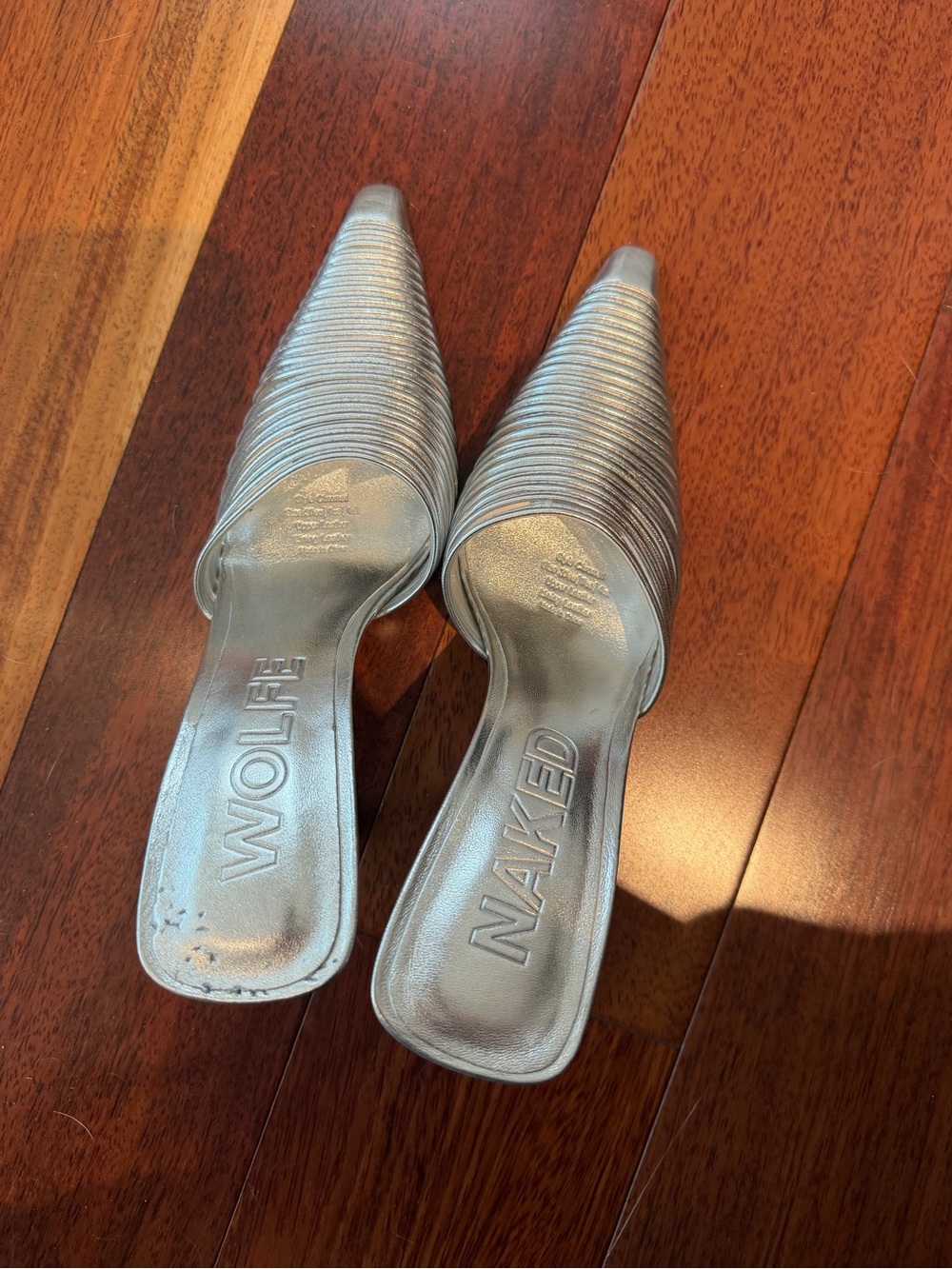 NAKED WOLFE CHROMED SILVER LEATHER SOLD OUT SIZE 7/37